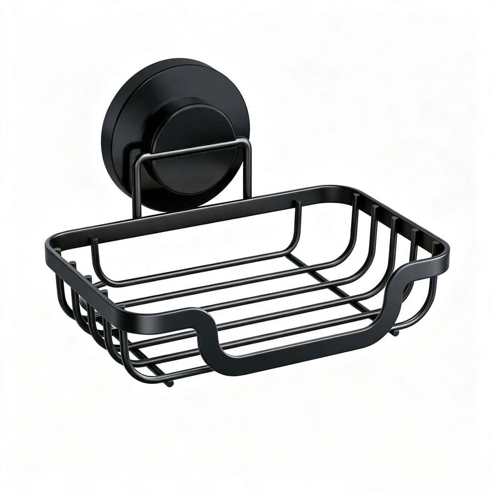 Stainless Steel Suction Cup Wall Mounted Soap Dish with Patented Rustproof Quick-Dry Drainage & Removable in Black price history on PriceWatchPro
