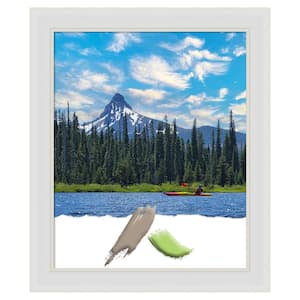 Flair Soft White Narrow Picture Frame Opening Size 18 x 22 in.
