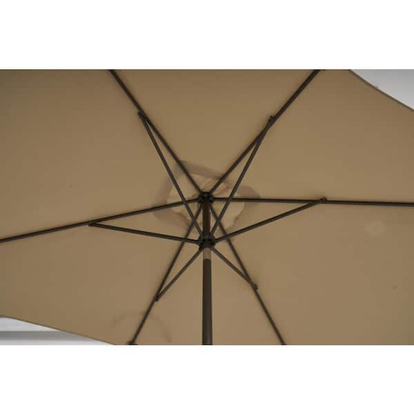 Unbranded 10 ft. Market Patio Umbrella in Sand Color Middle