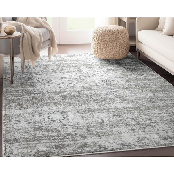 Well Woven Zazzle Thiva Vintage Oriental Floral Pattern Ivory 3 ft