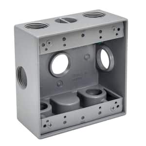 3/4 in. Weatherproof 7-Hole Side Opening Double Gang Electrical Box