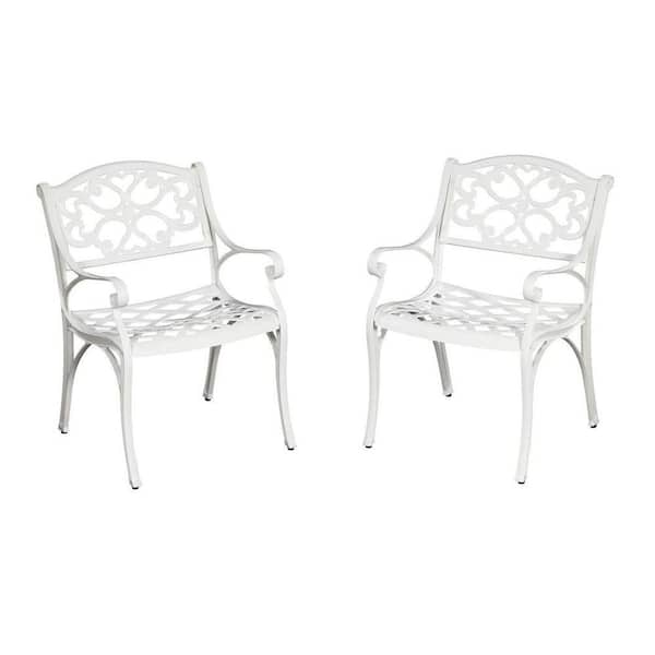 HOMESTYLES Biscayne White Patio Dining Chair (2-Pack)