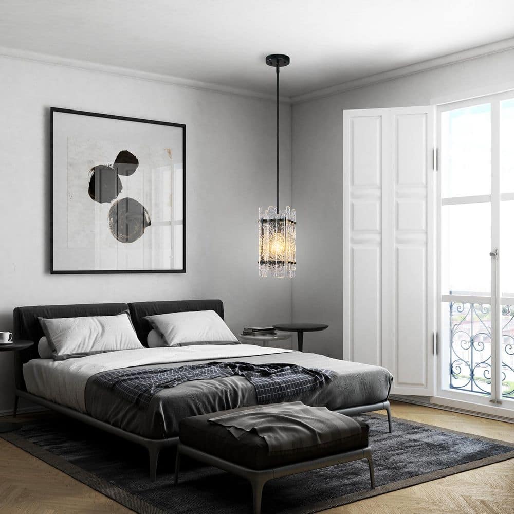 Home Lighting 2-Light Black Modern Crystal Pendant Lighting Glass Chandeliers for Bedroom JP-086-1F price history on PriceWatchPro