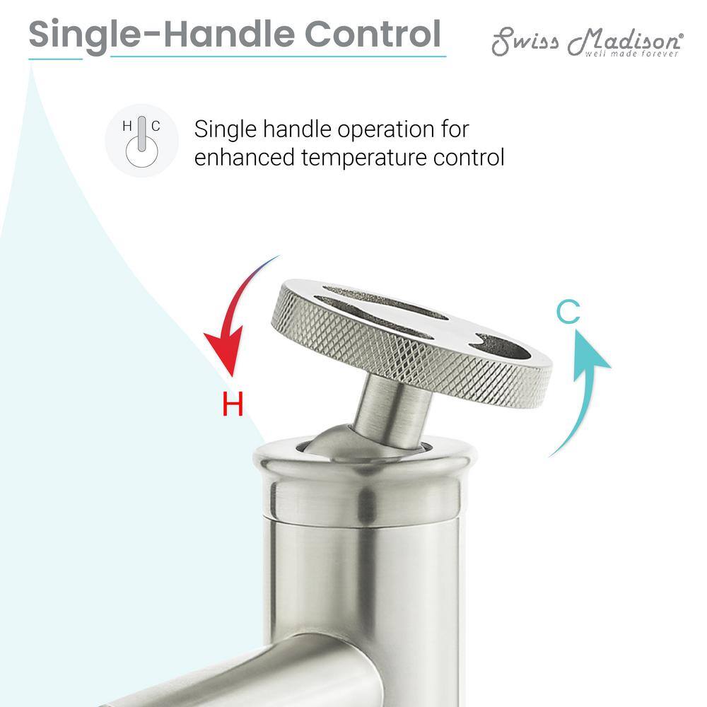 Brushed Nickel High Arc Single Handle Bathroom Faucet