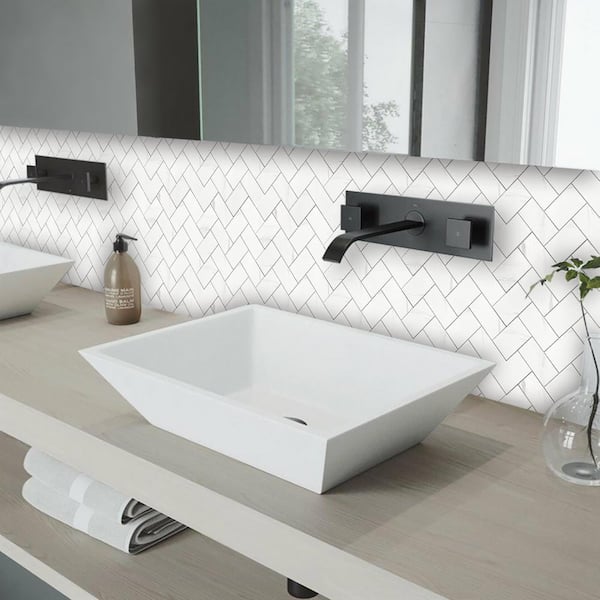 Marble 9.50 in. x 10.70 in. SPC Peel and Stick Backsplash Tile (0.7 sq. ft./pack)