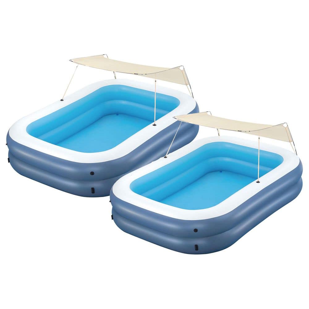 H2OGO! 8 ft. 4 in. x 70 in. Rectangle Summer Bliss Shade Inflatable Family Pool, 2-Pack price history on PriceWatchPro
