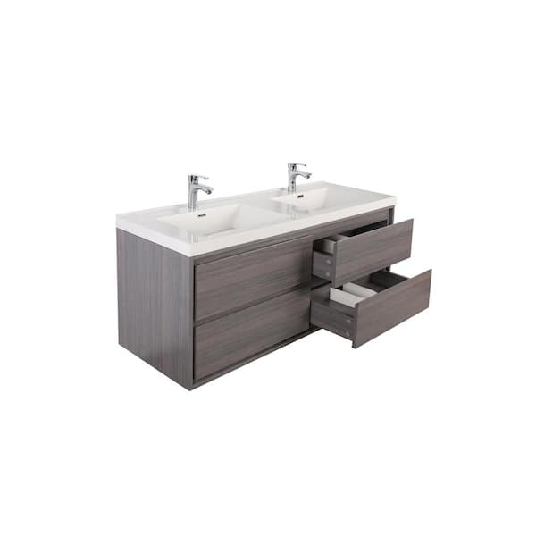Moreno Bath Sage 47 In W Vanity Gray Oak With Reinforced Acrylic Top White Basins Mom848d Go The Home Depot Moreno Bath Sage 47 In W Vanity, 47 Inch Wide Vanity Top