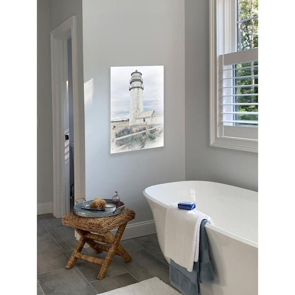 Chalk Sketch Lighthouse by Grotto Studios 1 Piece Unframed Canvas Drawing Print 24 in. x 36 in.