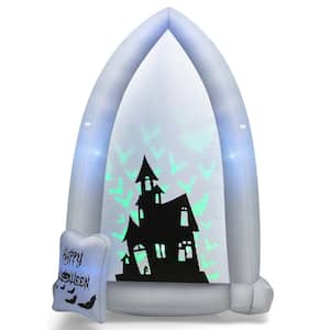 7 ft. Halloween Inflatable Tombstone Yard Decoration with Bat LED Projector