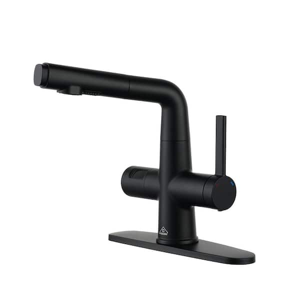 Casainc Digital Display Single Handle Single Hole Bathroom Basin Faucet With Dual Function Pull