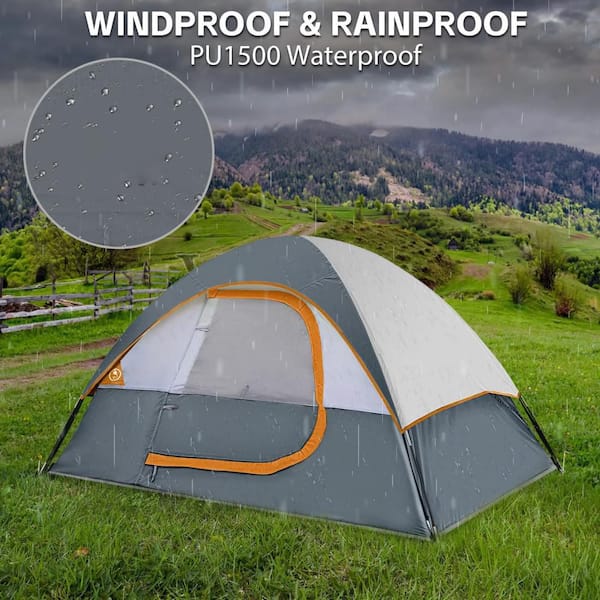 Cesicia 4-Person Gray Waterproof Windproof Set up-Portable Sport