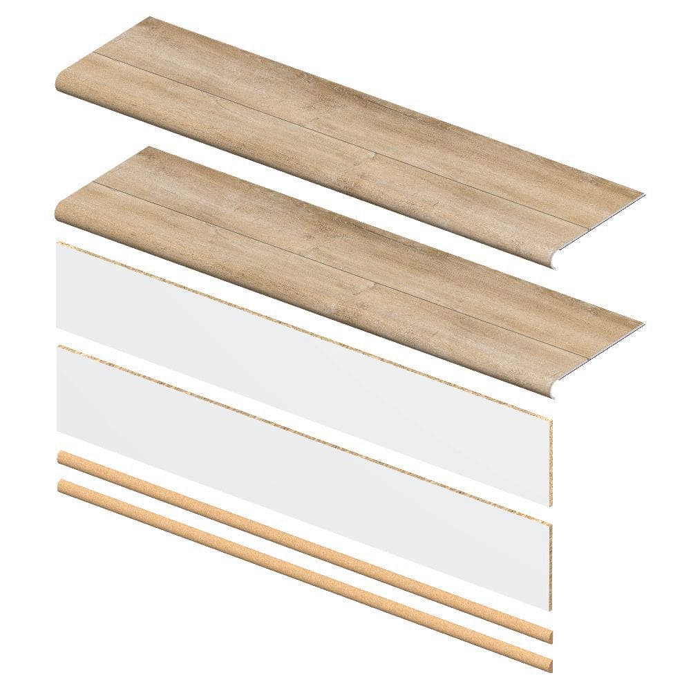 Bonnyneck Oak 5mm x 46in x 12in Exact Match Round Nose Stair Tread + Riser Combo Kit (2-Pack) price history on PriceWatchPro