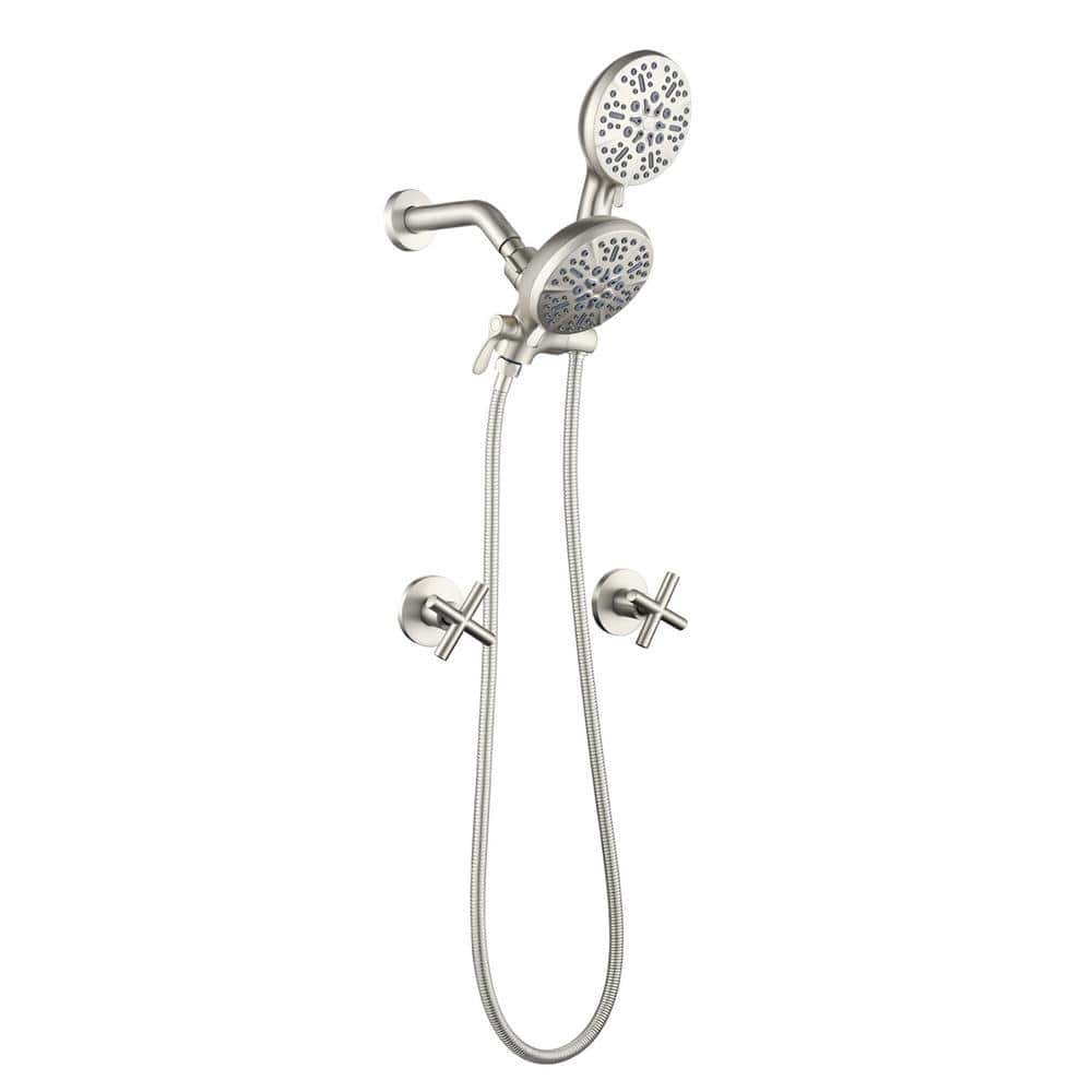Double Handle 7-Spray Shower Faucet Set with 4.72 in. Handheld Shower 1.8 G