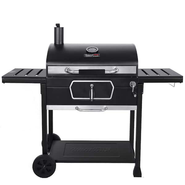 Royal Gourmet Deluxe 30 in. Charcoal Grill, BBQ Smoker Picnic Camping Patio Backyard Cooking, Black