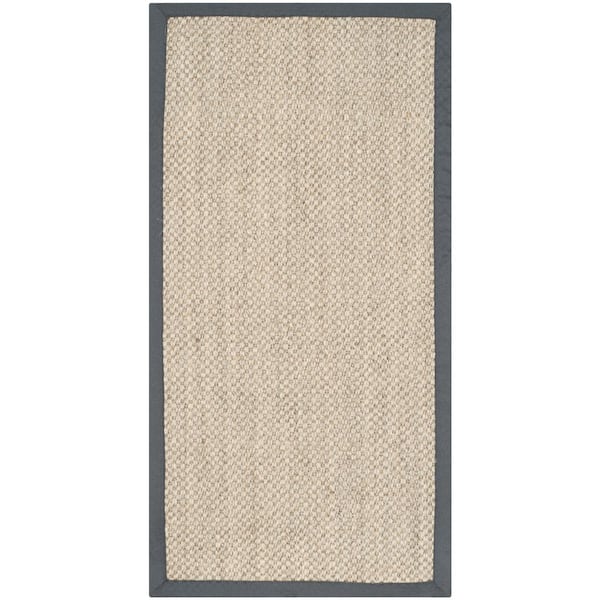 SAFAVIEH Natural Fiber Marble/Gray Doormat 2 ft. x 4 ft. Border Area Rug