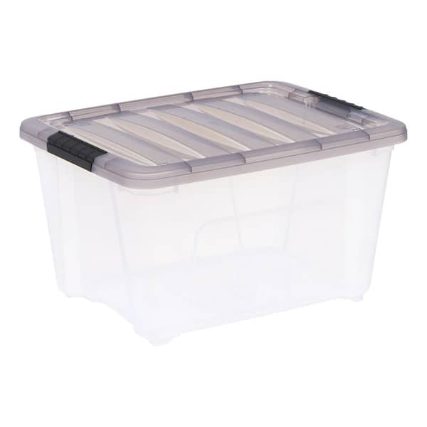 32 Qt./8 Gal. Plastic Storage Boxes with Latching Lids, Clear (Set of 5)