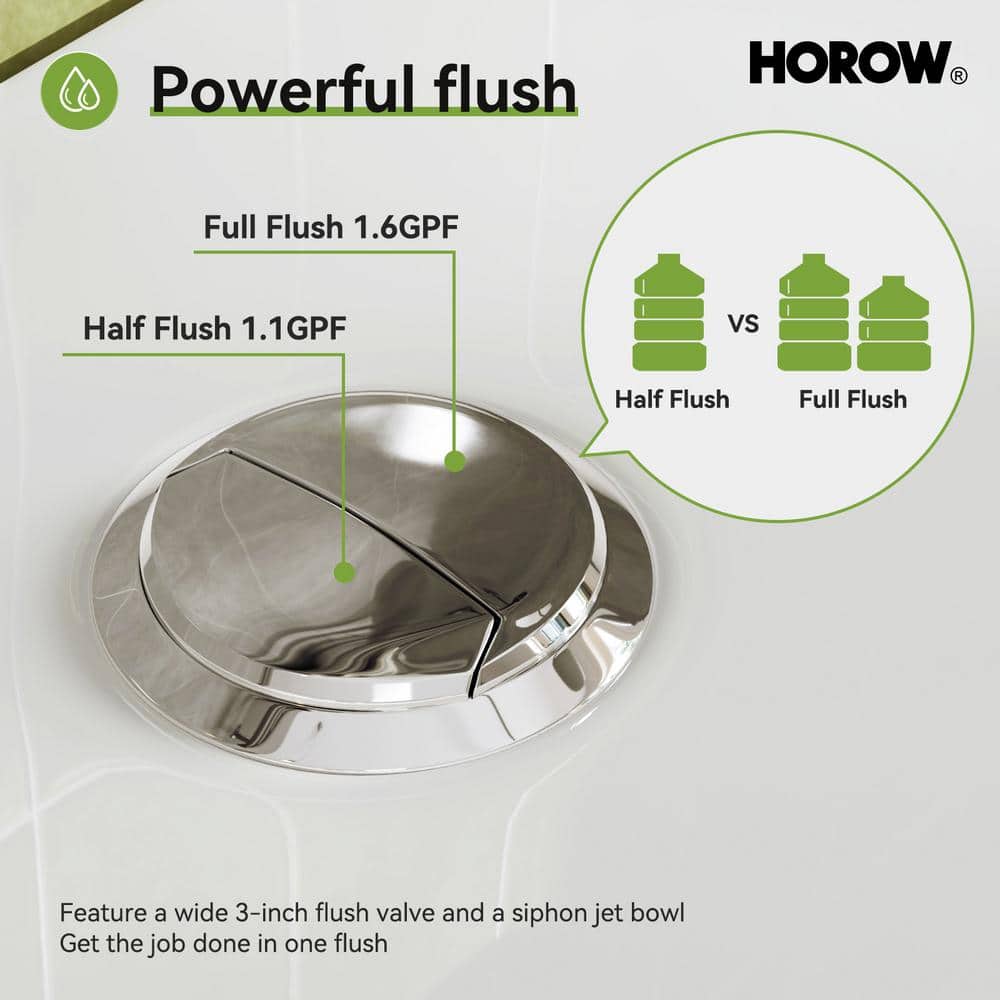 White Round Dual Flush High Efficiency Free Standing Toilet