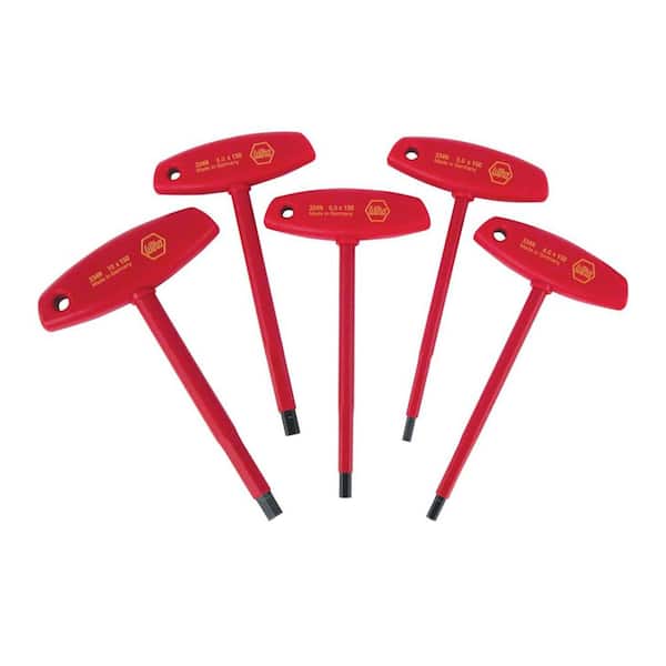5-Piece Insulated T-Handle Hex Screwdriver Set-Metric