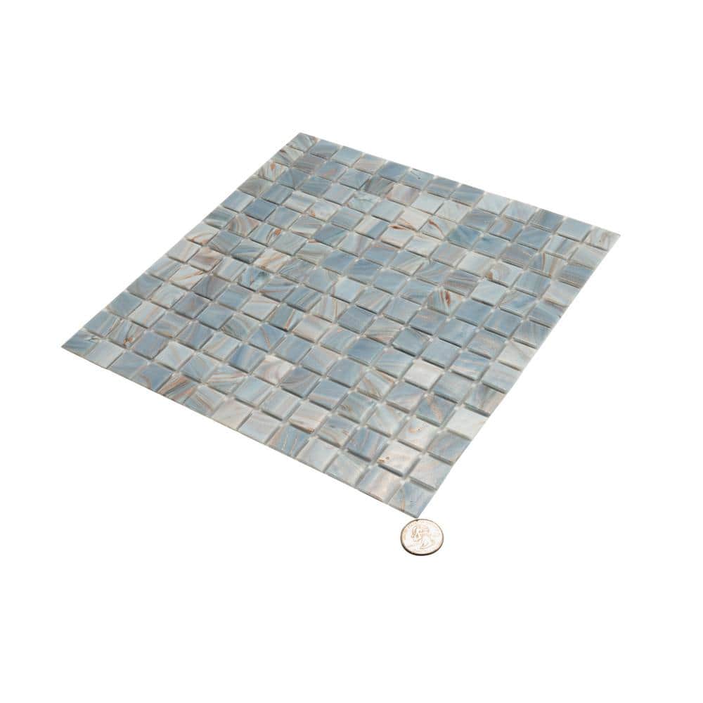 Manatee Blue 12" x 12" Glossy Glass Mosaic Tile