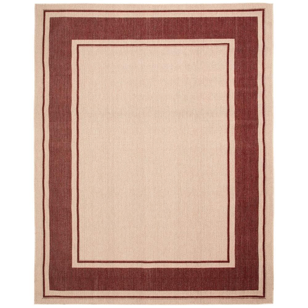 StyleWell Red Border Beige/Red 8 ft. x 10 ft. Indoor/Outdoor Area Rug ...