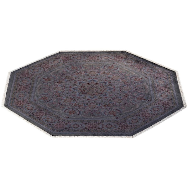 Overdyed Gray 4 ft. 4 in. x 4 ft. 4 in. Wool Indoor Area Rug