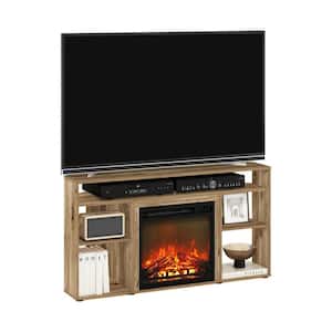 Jensen 46.54 in. Freestanding Wood Electric Fireplace TV Stand in Flagstaff Oak