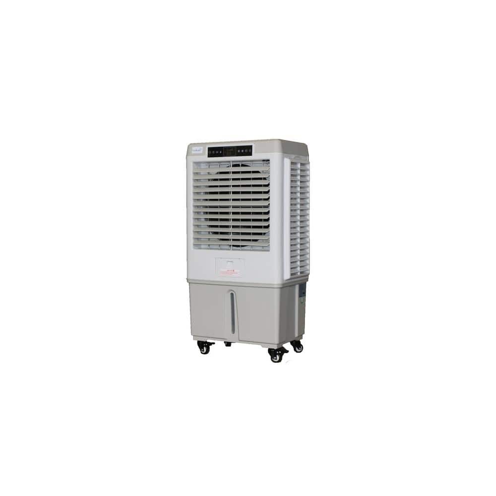 Portable White and Gray Evaporative Air Cooler with Remote Control