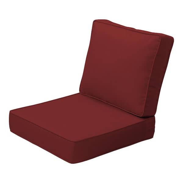 ARDEN SELECTIONS ProFoam 24 in. x 24 in. 2-Piece Deep Seating Outdoor Lounge Chair Cushion in Classic Red