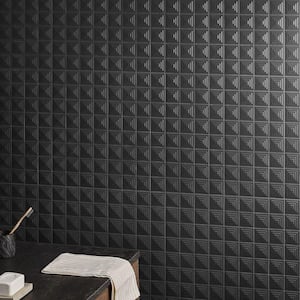 Level Pyramid Charcoal 7.87 in. x 15.74 in. Matte Ceramic Wall Tile (7.74 Sq. Ft./Case)