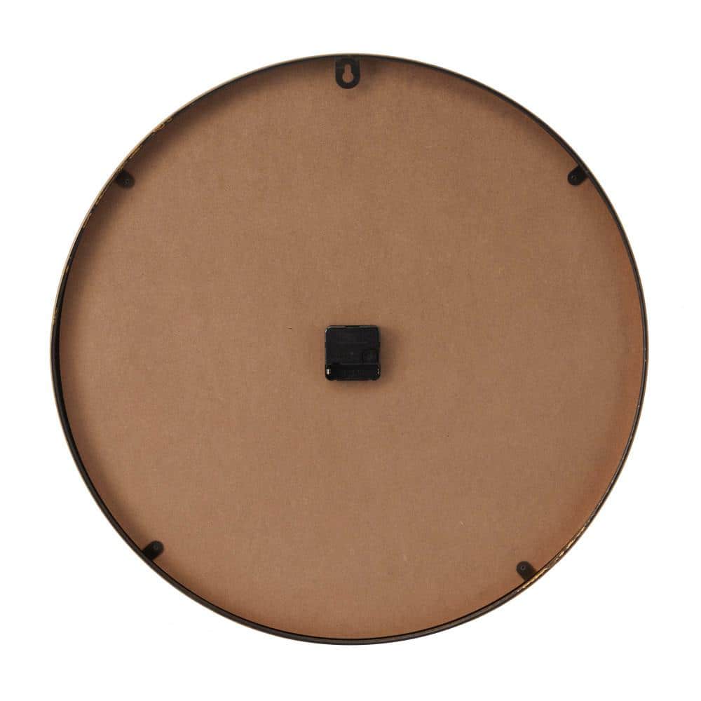 24" Black and Gold Metal Round Wall Clock