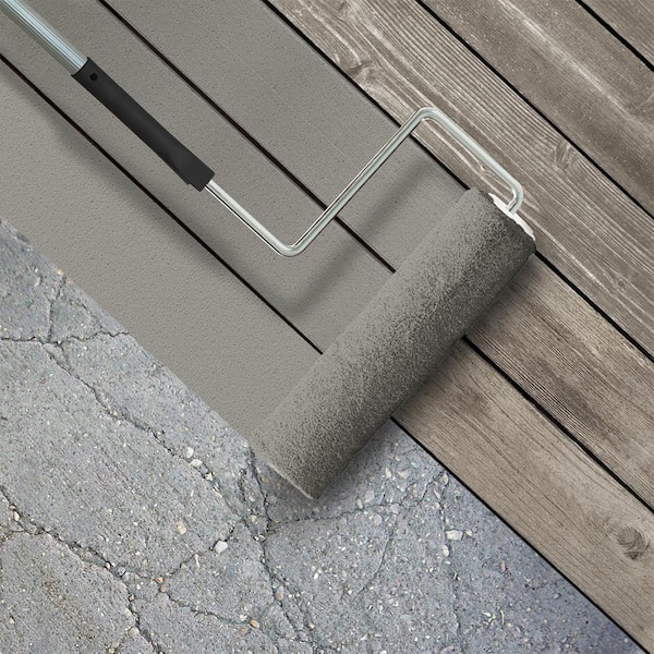 1 gal. #N360-4 Battleship Gray Textured Low-Lustre Enamel Interior/Exterior Porch and Patio Anti-Slip Floor Paint