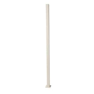 2 in. x 2 in. x 3 ft. Navajo White Metal Fence Post with Flange and Post Cap