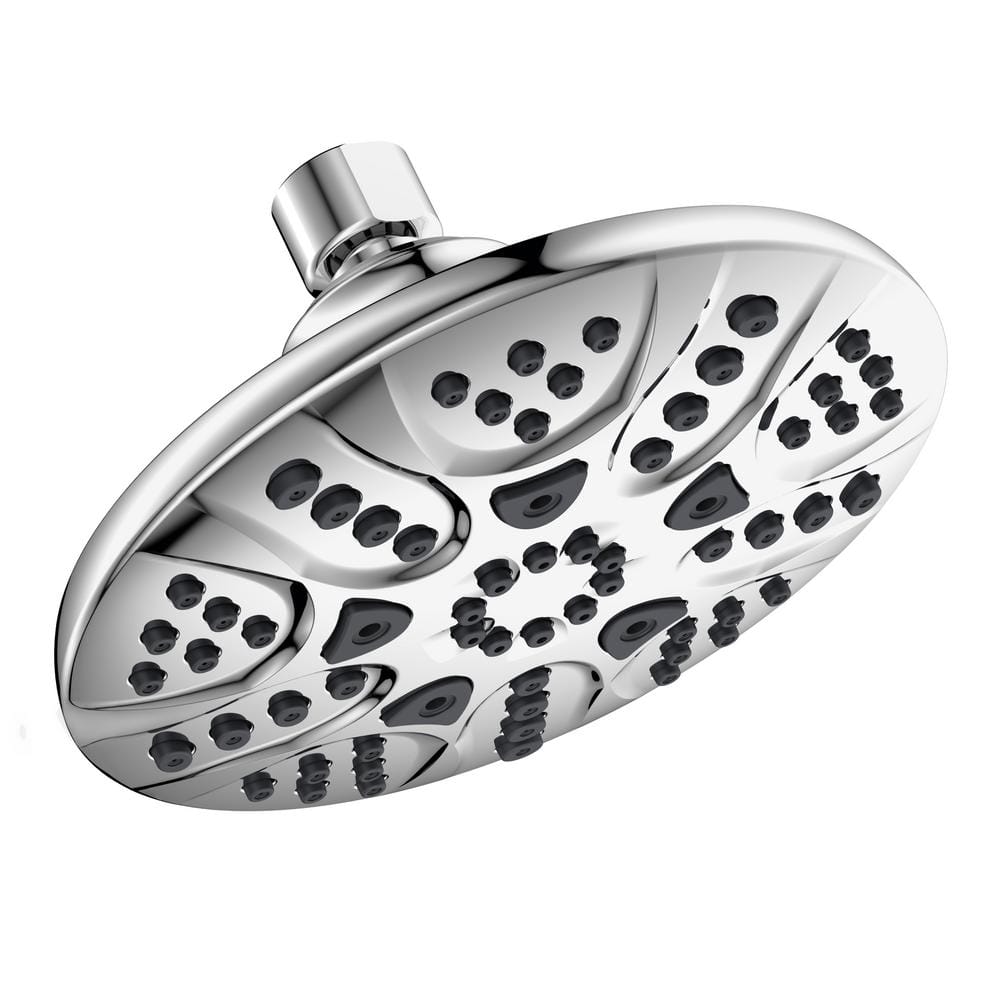 Large Round Chrome Wall Mounted 5-Function Shower Head
