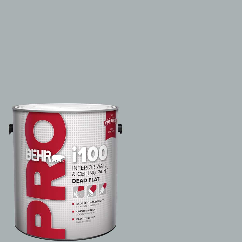 BEHR PRO 1 gal. 730F4 Flint Smoke Dead Flat Interior Paint PR10501