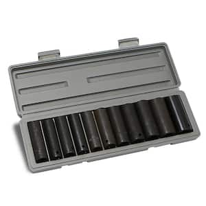 1/2 in. Drive SAE Deep Impact Wrench Socket Set with Carrying Case (12-Piece)