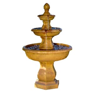 40 in. 3-Tier Tropical Outdoor Water Fountain