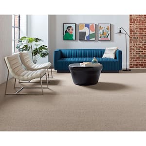 Beyond Cozy - Cushion-Beige 12 ft. 39 oz. Triexta Pattern Installed Carpet