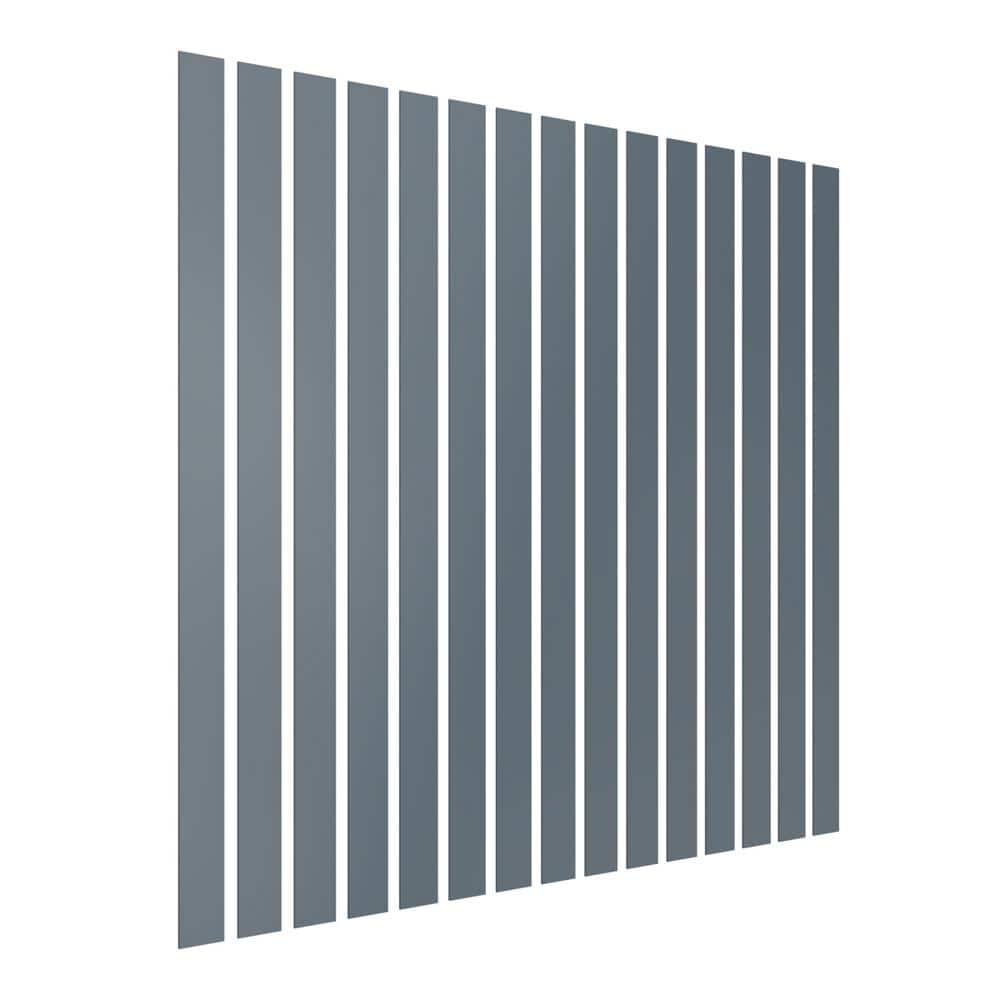 Dark Grey Acrylic Decorative Wall Panel Kit with Adjustable Slats
