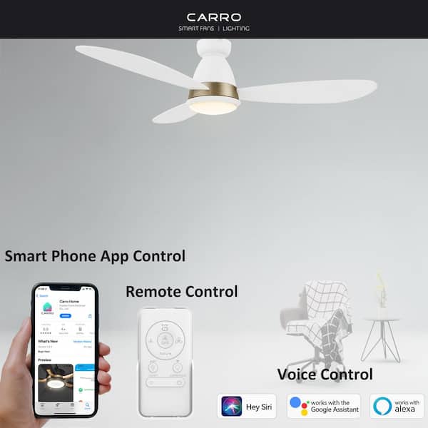 Fayette II 52 in. Integrated LED Indoor/Outdoor White Smart Ceiling Fan with Light, Remote Works with Alexa/Google Home