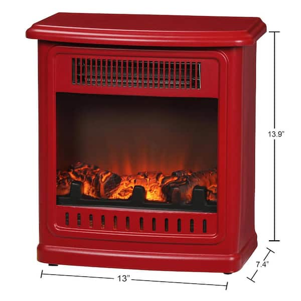Hampton Bay Crestland 13 in. Desktop Electric Fireplace in Red EST-13-60-Y  - The Home Depot