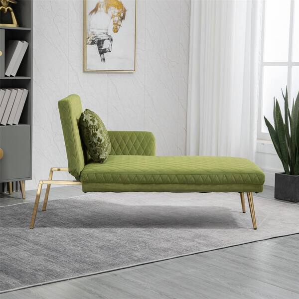 green chaise lounge sofa