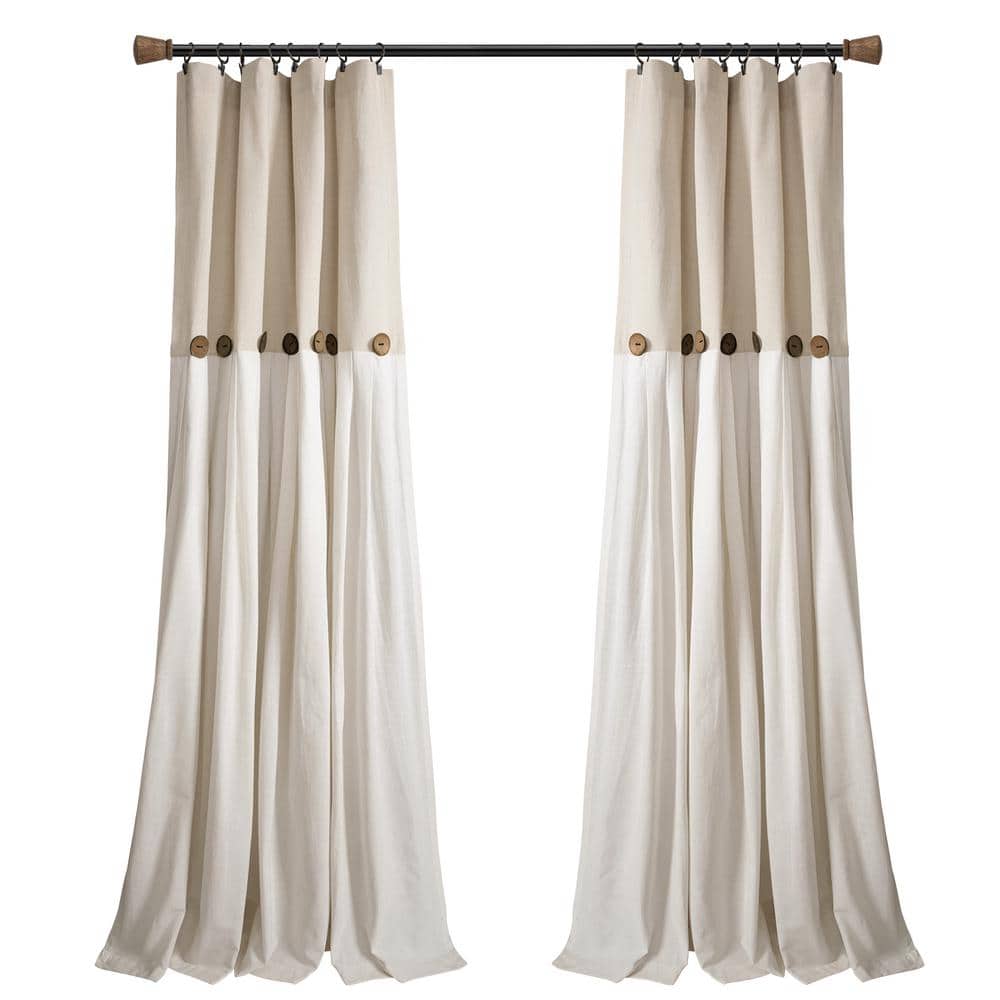 Linen Linen Rod Pocket Room Darkening Curtain - 40 in. W x 108 in. L