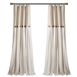 Linen Linen Rod Pocket Room Darkening Curtain - 40 in. W x 108 in. L