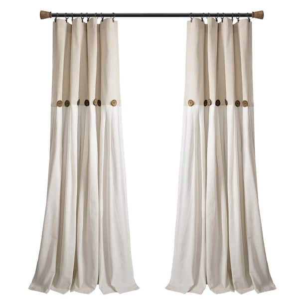 Unbranded Linen Linen Rod Pocket Room Darkening Curtain - 40 in. W x 108 in. L