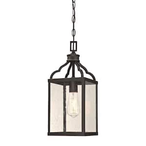Cardinal Oil Rubbed Bronze 1-Light with Highlights Outdoor Hanging Pendant