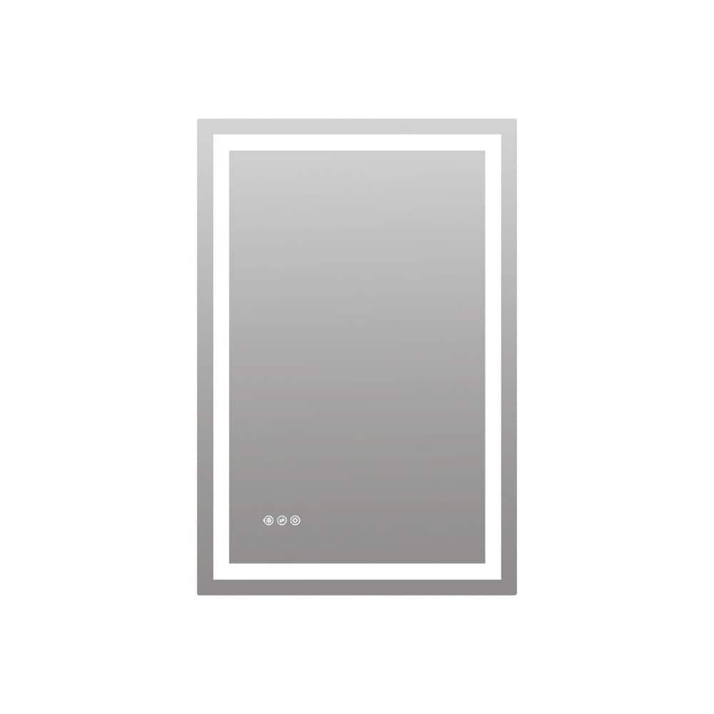 24 in. W x 36 in. H Rectangular Aluminum Framed Wall Mount LED Light Bathroom Vanity Mirror in Transparent price history on PriceWatchPro