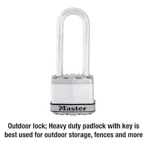 Heavy Duty Outdoor Padlock with Key, 1-3/4 in. Wide, 2-1/2 in. Shackle, 4 Pack