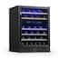Dual Zone 24 in. 46-Bottle Built-In Wine Cooler Fridge with Quiet Operation & Beech Wood Shelves - Black Stainless Steel