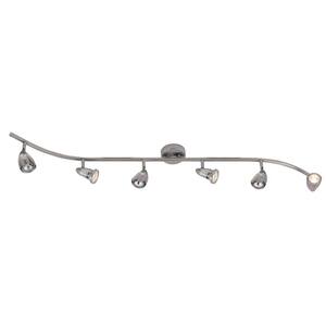 Stingray 4 ft. 6-Light Brushed Nickel Track Light Fixture with Adjustable Heads