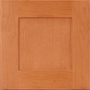 Hargrove Cinnamon Stain Plywood Shaker Assembled Kitchen Cabinet Door Sample 7.5 in W x 0.75 in D x 7.5 in H